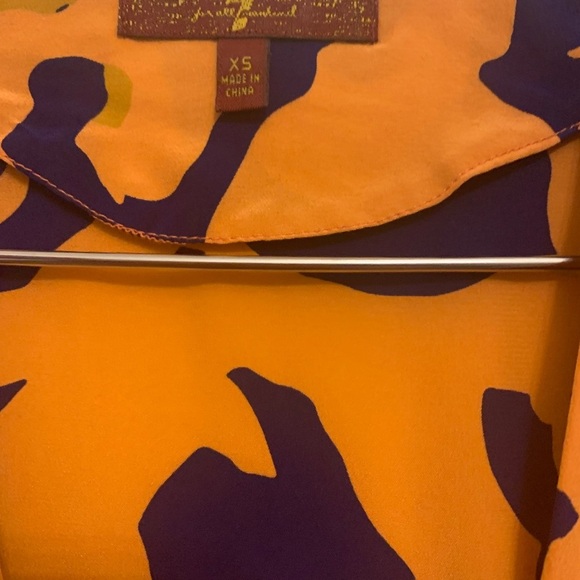 7 For All Mankind Orange and Blue Midi Dress - Picture 8 of 9